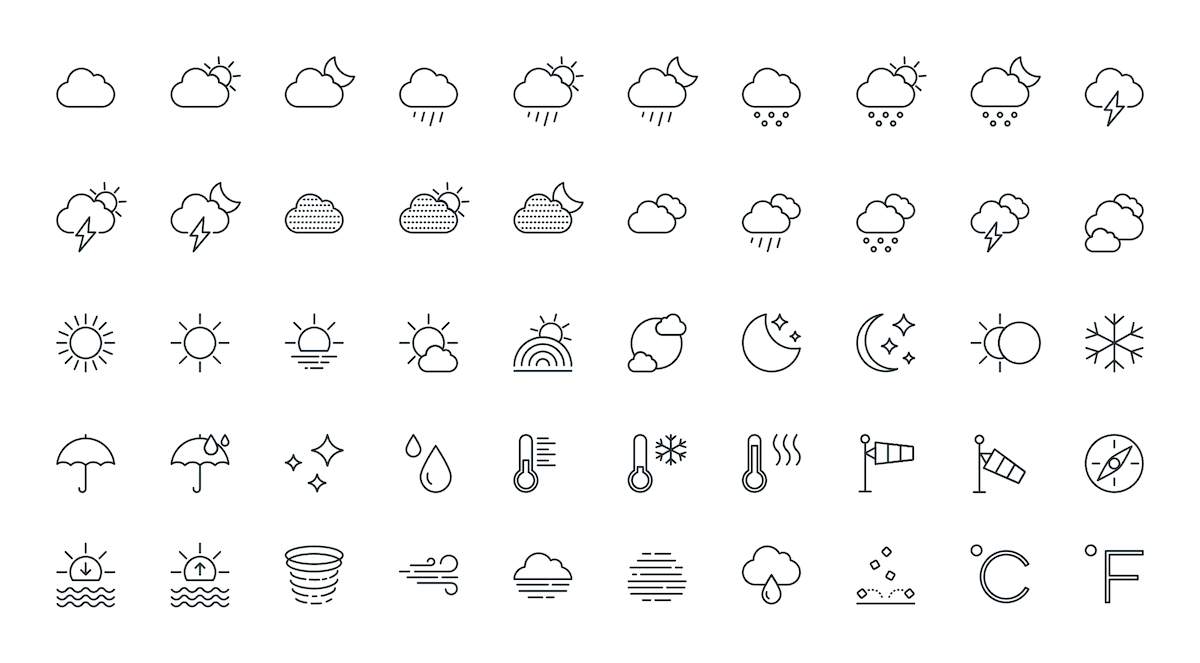 Stroke Icons - 04 Weather
